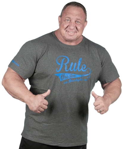 T-Shirt "Rule the Gym" Retro, grau [Baumwolle]