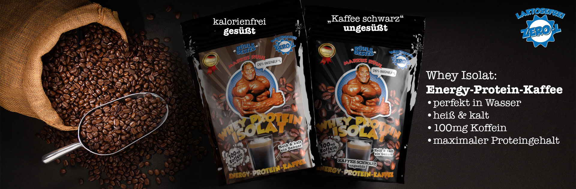 Whey Protein Zero-L Energy-Kaffee laktosefrei