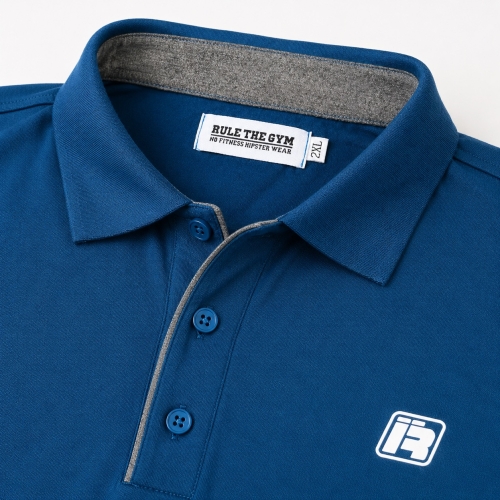 Polo-Shirt | R-Logo | stretch | petrol-blau