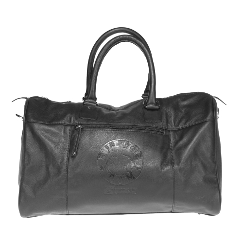 schwarze Tasche aus echtem Leder