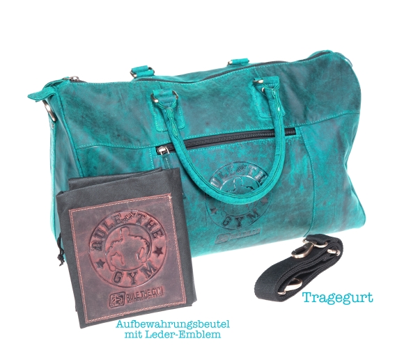 Sport- & Reisetasche (türkis Vintage-Leder)