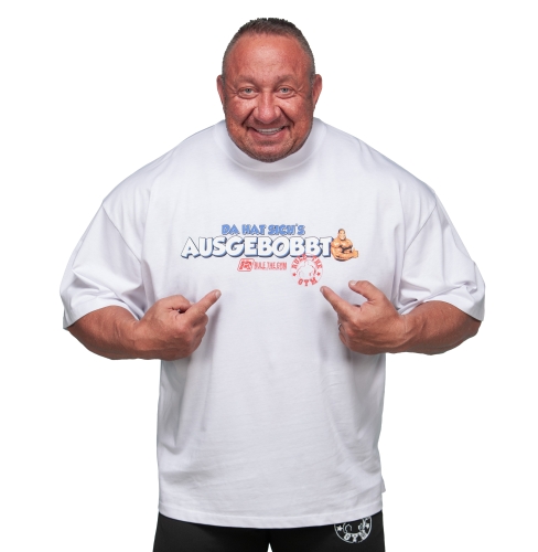 T-Shirt "Ausgebobbt" weiß [Baumwolle|Oversize]