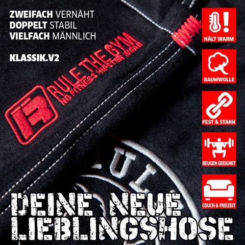 Klassik-Sporthose, Baumwolle, "Rule the Gym"