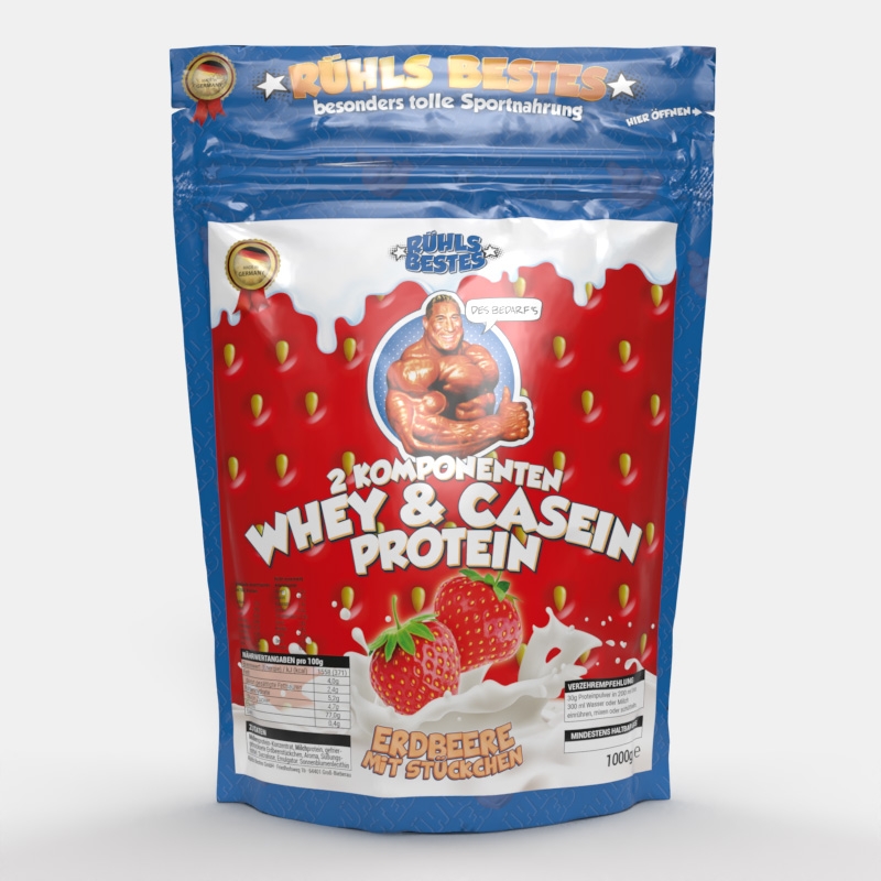 2 Komponenten Protein Erdbeere mit Stückchen