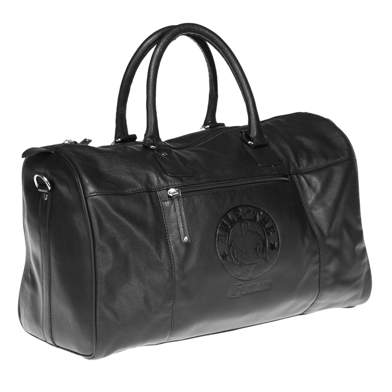 schwarze Tasche aus echtem Leder