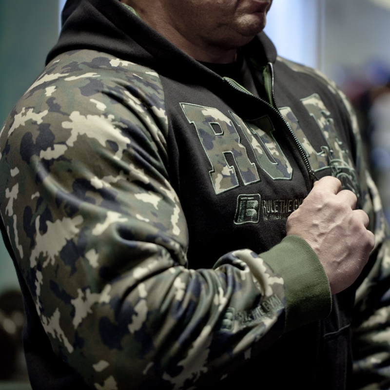 Hoodie-Kapuzenjacke "Heavy" (Camouflage) mit Flex-Zonen