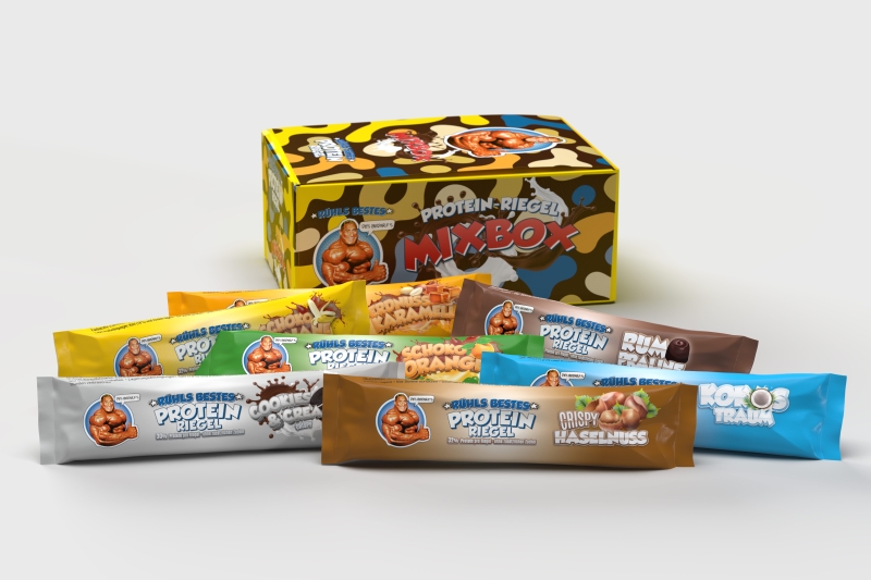Proteinriegel in gemischter Box