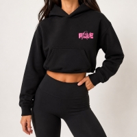 Hoodie-Pullover | Frauen | 60er Ärmel | schwarz
