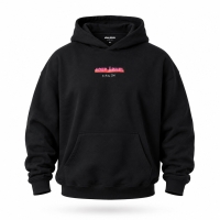 Hoodie-Pullover | 60er Ärmel | schwarz