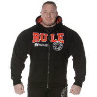 Hoodie-Kapuzenjacke "Heavy" (schwarz-rot) mit Flex-Zonen