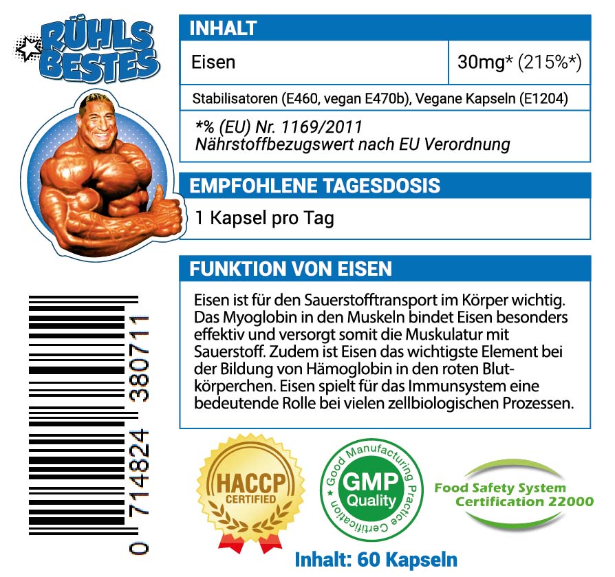 Empfohlene Tagesdosis für Eisen-Kapseln